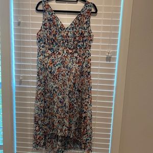 Pleated high low dress